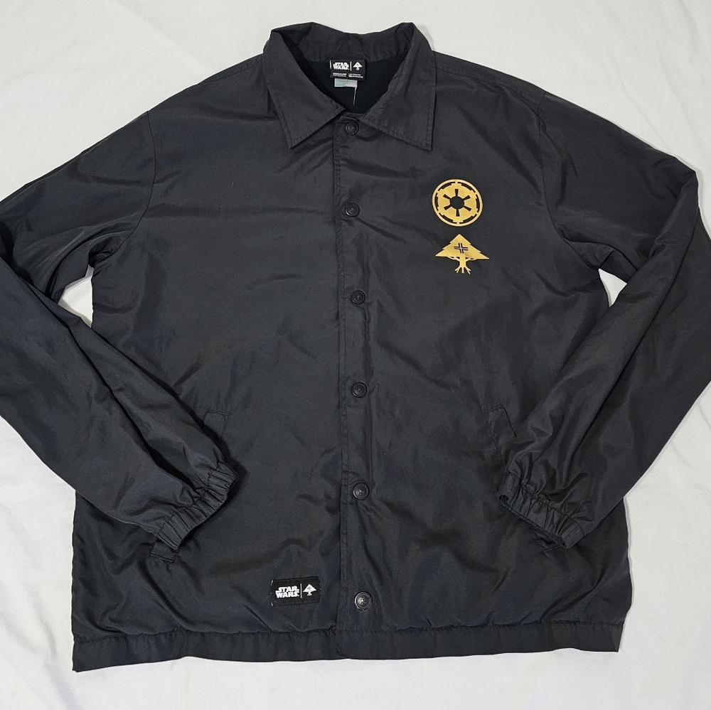 Star Wars x LRG Darth Vader Coach Jacket Black Streetwear Windbreaker - Picture 4 of 10
